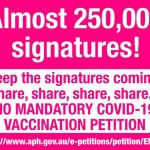 Almost 250,000 signatures! No Mandatory COVID-19 Vaccination Petition