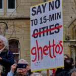 Protestors gather in Oxford to demonstrate their disapproval of draconian 15-minute neighbourhoods